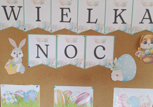 Tablica dekoracyjna z napisem Wielkanoc
