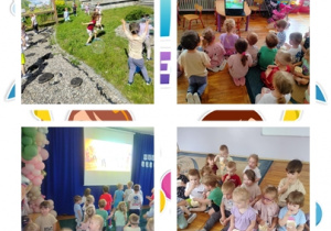 Kolaż zdjęć dzieci z grupy Biedronki z okazji Dnia Dziecka.