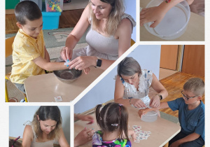 Panie robią dzieciom tatuaże.