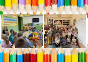 Kolaż przedstawia dzieci biorące udział w różnych aktywnościach podczas pierwszego tygodnia w przedszkolu.