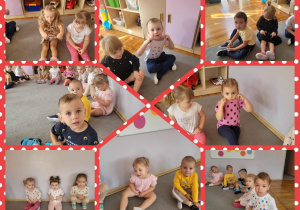 Kolaż zdjęć dzieci przygotowujących się do zajęć