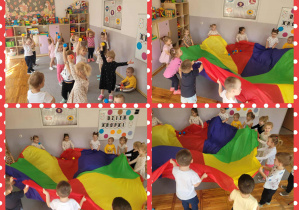 Dzieci z grupy Biedronki podczas zabaw z okazji Dnia Kropki.