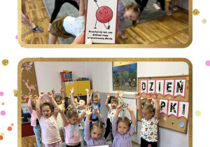 Dzieci podczas kropkowej gimnastyki.