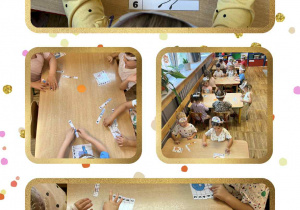 Zdjęcie przedstawia puzzle układane przez dzieci.