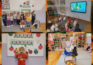 Dzieci z grupy "Biedronki" podczas świętowania Dnia Jabłka.
