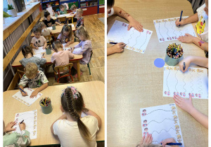 Zdjęcie ukazuje kartę pracy wykonywaną przez dzieci.