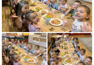 Grupa Stokrotki podczas wspólnego poczęstunku.