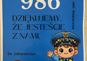 Grafika Straży Miejskiej w Bełchatowie – „Dziękujemy, że jesteście z nami”.