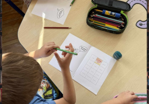 Dzieci z grupy Smerfy tworzą swoje albumy projektowe i wykonują w nich zadania