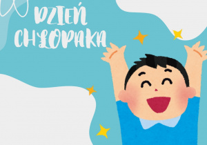 Grafika przedstawia napis Dzień Chłopaka 30 września oraz tematyczne ilustracje