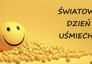 Grafika przedstawia napis „Światowy Dzień Uśmiechu”.