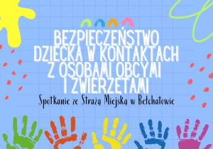 Grafika przedstawia napis “Spotkanie ze Strażą Miejską”