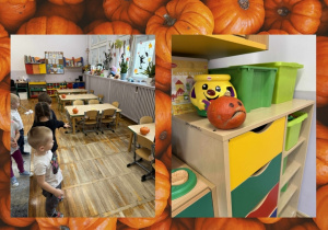 Kolaż przedstawia aktywności Słoneczek z dyniami i emocjami