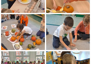Dzieci z grupy Motylki poznawały różne odmiany dyni, uczestniczyły w zabawach i przygotowały pyszne babeczki.