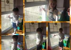 Zdjęcia dzieci rozwiązujących zagadki słoneczne jeżyka