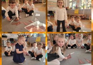 Kolaż zdjęć dzieci odkrywających tajemnice o jeżu