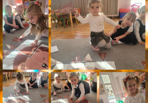 Kolaż zdjęć dzieci odkrywających tajemnice o jeżu