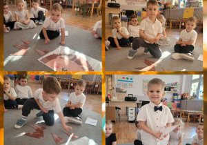 Kolaż zdjęć dzieci odkrywających tajemnice o jeżu