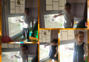 Zdjęcia dzieci rozwiązujących zagadki słoneczne jeżyka