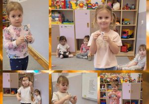 „Co mnie spotka w najbliższej przyszłości” kolaż zdjęć dzieci z wylosowanymi magicznymi numerkami