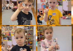 „Co mnie spotka w najbliższej przyszłości” kolaż zdjęć dzieci z wylosowanymi magicznymi numerkami