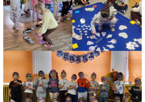 Dzieci z grupy Żabki podczas wróżb i zabaw Andrzejkowych.