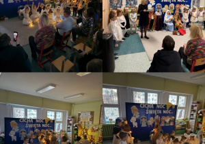 Kolaż występ Smerfów z okazji Świąt Bożego Narodzenia