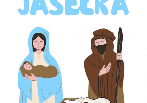 Grafika przedstawia napis „Jasełka”.