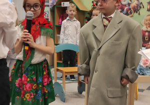 Dzieci z grupy „Misie” wcielający się w rolę babci i dziadka.