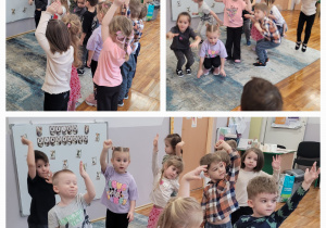 Słoneczka podczas zabawy ruchowo-naśladowczej.