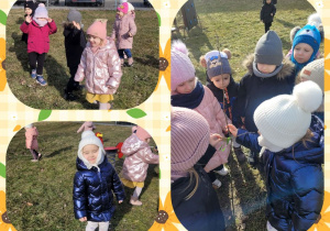 Kolaż zdjęć dzieci podczas zabaw na świeżym powietrzu