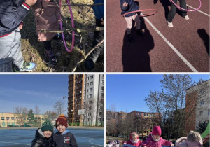 Dzieci poszukują oznak wiosny