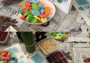 Kolaż przedstawia dzieci przygotowujące swoje mydełka glicerynowe