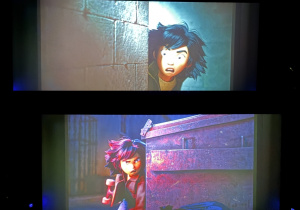 Kolaż przedstawia sceny z filmu Hopnięci