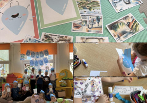 Kolaż przedstawia aktywności grupy Żabki z okazji Dnia Wody