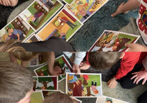 Zdjęcia przedstawiają realizację w ciągu roku szkolnego projektu edukacyjnego